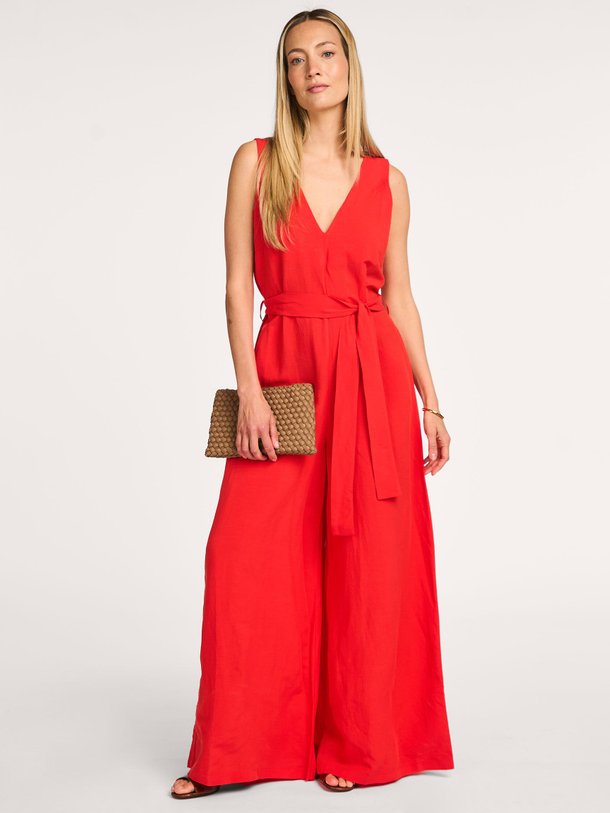 Ontdek de Lomee viscose/linnenmix jumpsuit van La Fee Maraboutee in de kleur rood bij Orangebag. Op werkdagen voor 21:45 besteld, morgen in huis.