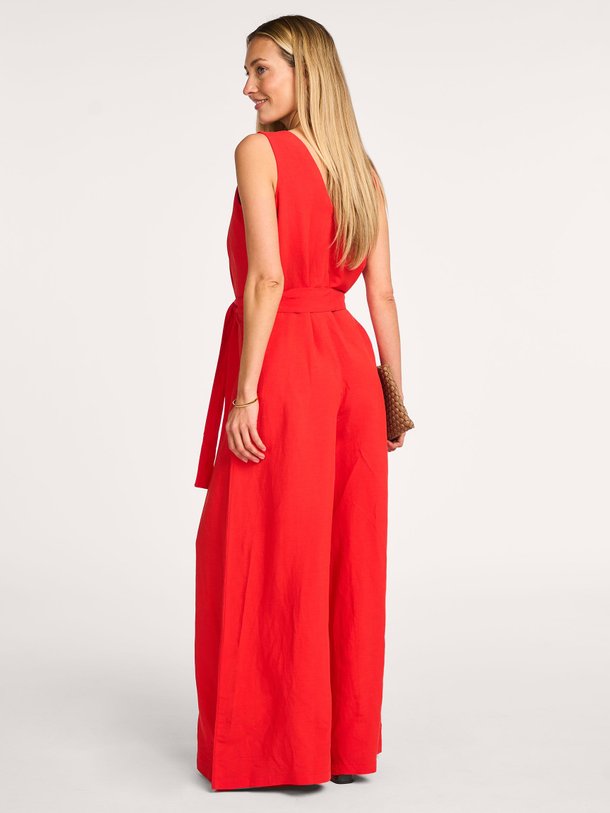 Ontdek de Lomee viscose/linnenmix jumpsuit van La Fee Maraboutee in de kleur rood bij Orangebag. Op werkdagen voor 21:45 besteld, morgen in huis.