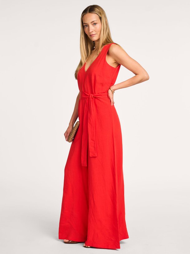 Ontdek de Lomee viscose/linnenmix jumpsuit van La Fee Maraboutee in de kleur rood bij Orangebag. Op werkdagen voor 21:45 besteld, morgen in huis.