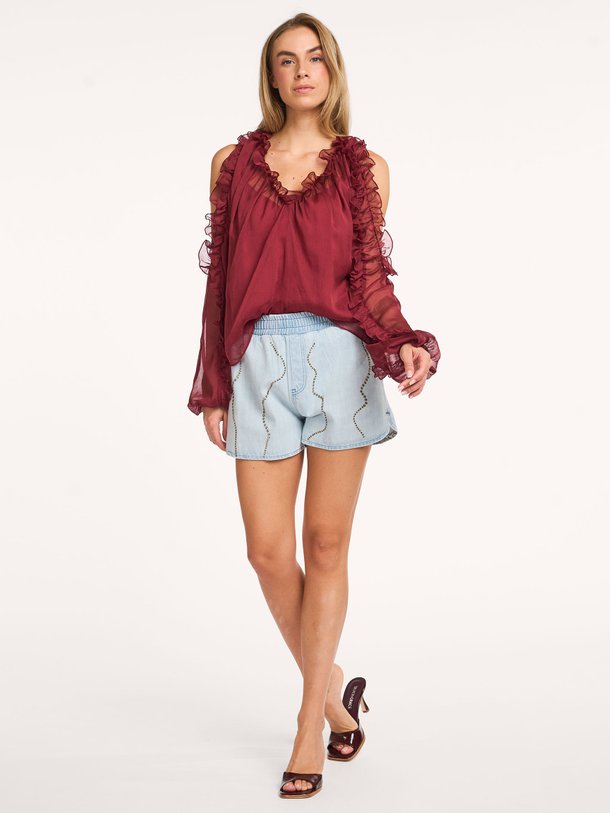 Ontdek de Nerida organic cotton denim short van Dante 6 in de kleur Blauw bij Orangebag. Op werkdagen voor 21:45 besteld, morgen in huis.