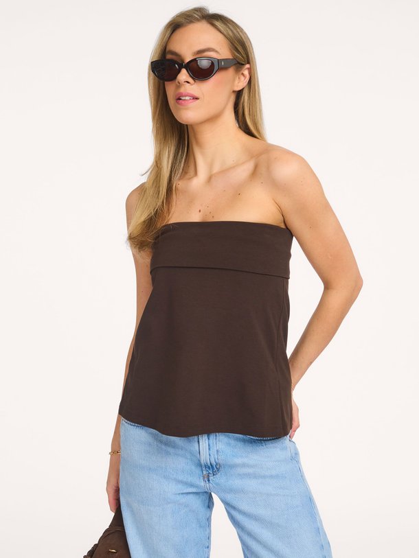 Ontdek de Katoenmix strapless top van Closed in de kleur Donkerbruin bij Orangebag. Op werkdagen voor 21:45 besteld, morgen in huis.