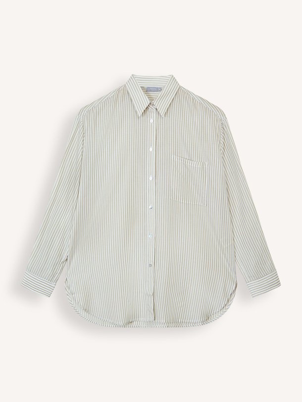 Ontdek de Lyocellmix gestreepte blouse van No Man's Land in de kleur Grijsgroen bij Orangebag. Op werkdagen voor 21:45 besteld, morgen in huis.