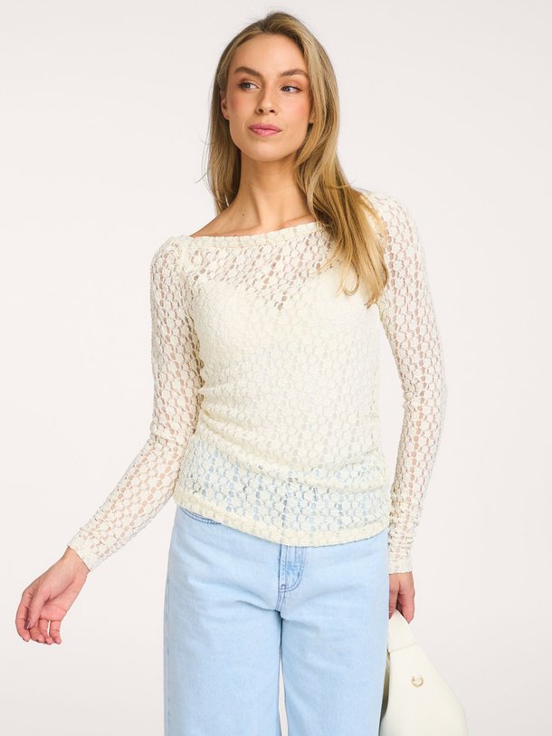 Ontdek de Gemma katoenmix top van Aaiko in de kleur Off-white bij Orangebag. Op werkdagen voor 21:45 besteld, morgen in huis.