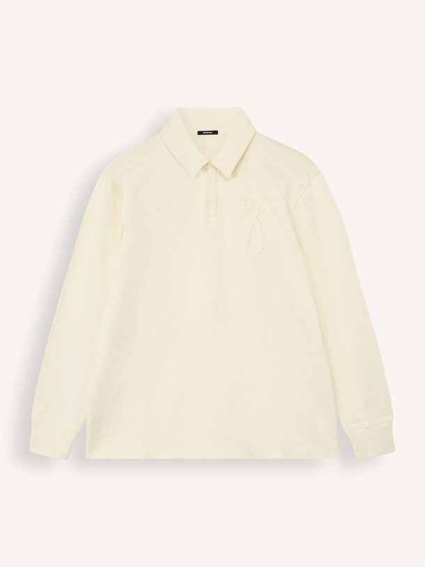 Ontdek de Scissor katoenen polo sweater van Denham in de kleur Off-white bij Orangebag. Op werkdagen voor 21:45 besteld, morgen in huis.
