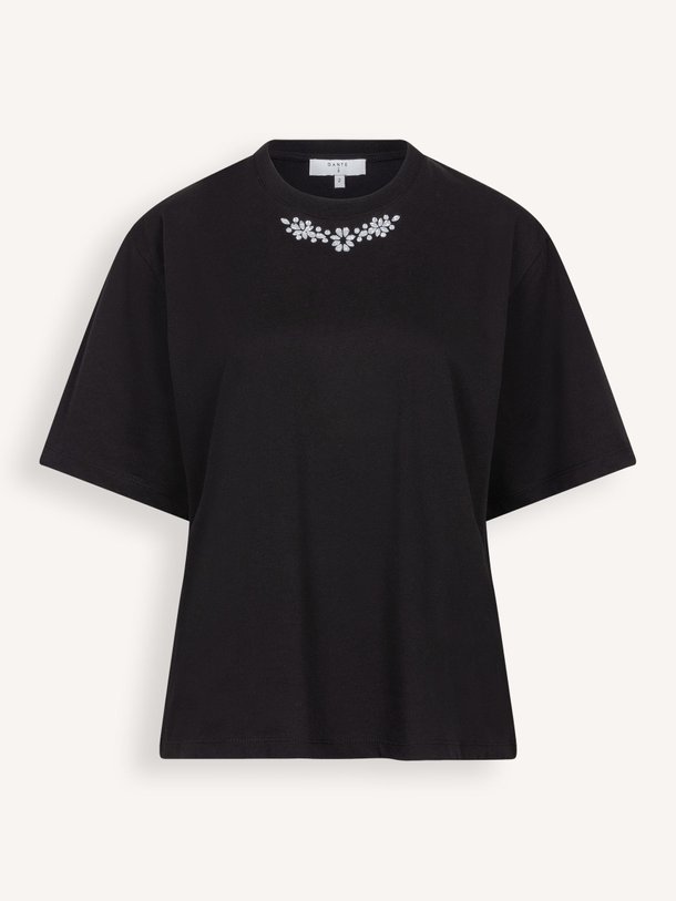 Ontdek de Rylin organic cotton T-shirt met applicaties van Dante 6 in de kleur zwart bij Orangebag. Op werkdagen voor 21:45 besteld, morgen in huis.