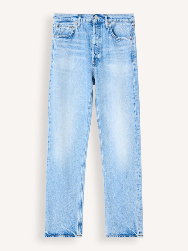 Ontdek de 90's mid waist straight fit non-stretch jeans van Agolde in de kleur Blauw bij Orangebag. Op werkdagen voor 21:45 besteld, morgen in huis.