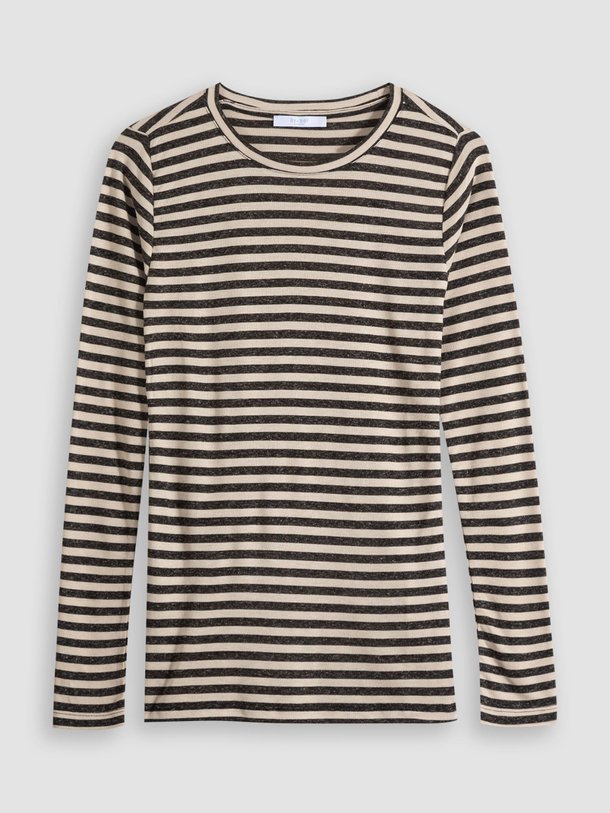 Ontdek de Viscosemix longsleeve met gestreept dessin van By-Bar in de kleur ecru bij Orangebag. Op werkdagen voor 21:45 besteld, morgen in huis.