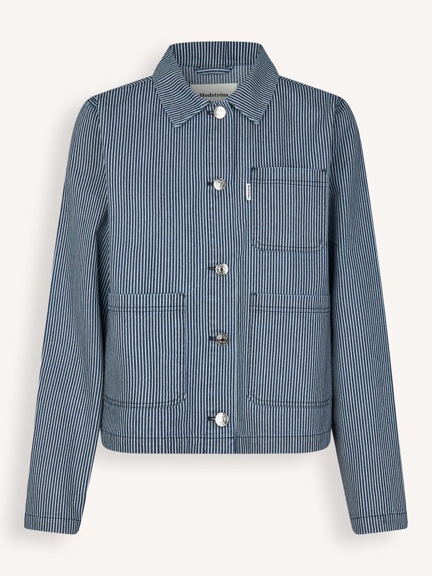 Ontdek de Magdalena denim gestreept jack van Modstrom in de kleur donkerblauw bij Orangebag. Op werkdagen voor 21:45 besteld, morgen in huis.