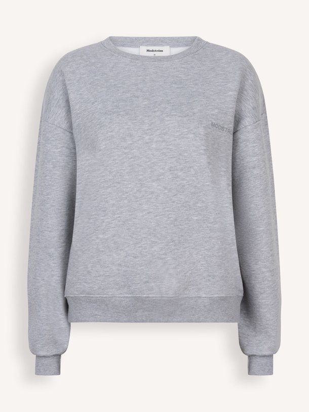 Modstrom Tia - Katoenmix Gemeleerde Sweater - Lichtgrijs Ontdek de Tia katoenmix gemeleerde sweater van Modstrom in de kleur lichtgrijs bij Orangebag. Op werkdagen voor 21:45 besteld, morgen in huis.