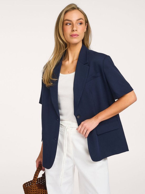 Ontdek de Geweven blazer van Yaya in de kleur Donkerblauw bij Orangebag. Op werkdagen voor 21:45 besteld, morgen in huis.