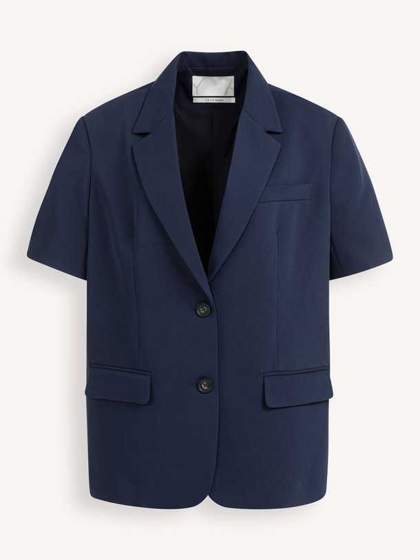 Ontdek de Geweven blazer van Yaya in de kleur Donkerblauw bij Orangebag. Op werkdagen voor 21:45 besteld, morgen in huis.