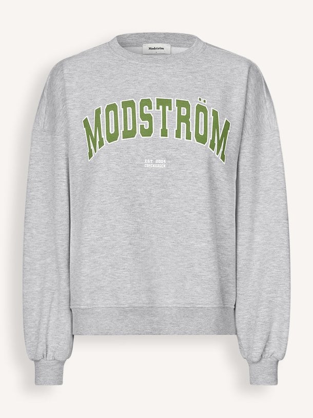 Modstrom Bakir katoenmix sweater met print - Grijs Ontdek de Bakir katoenmix sweater met print van Modstrom in de kleur Grijs bij Orangebag. Op werkdagen voor 21:45 besteld, morgen in huis.