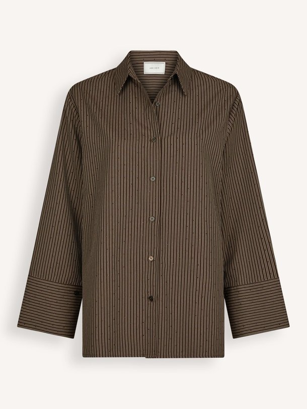 Ontdek de Dita katoenmix gestreepte blouse met strass van Neo Noir in de kleur Bruin bij Orangebag. Op werkdagen voor 21:45 besteld, morgen in huis.