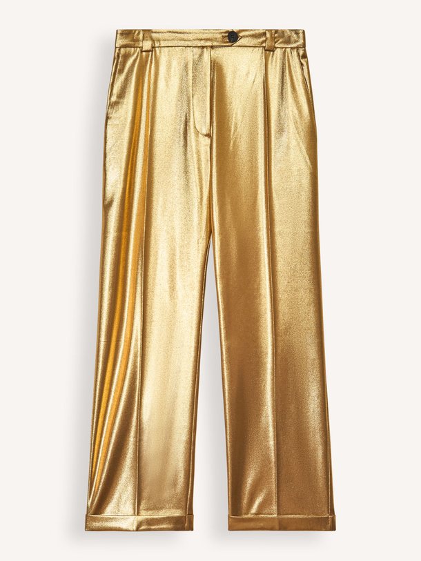 Ontdek de Fons viscosemix metallic broek van Nathalie Vleeschouwer in de kleur goudkleur bij Orangebag. Op werkdagen voor 21:45 besteld, morgen in huis.
