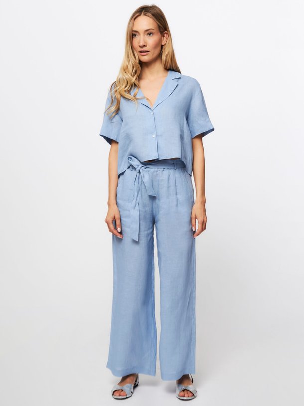 Ontdek de Gabin linnen wide leg broek van Sacrécoeur in de kleur blauw bij Orangebag. Op werkdagen voor 21:45 besteld, morgen in huis.