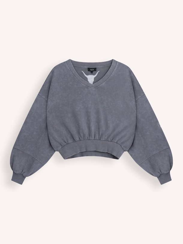 Ontdek de Katoenmix cropped sweater van Alix The Label in de kleur Grijs bij Orangebag. Op werkdagen voor 21:45 besteld, morgen in huis.