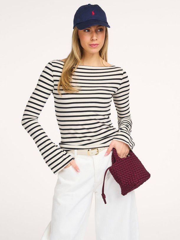 Ontdek de Cece katoenmix gestreepte longsleeve van Sofie Schnoor in de kleur Zwart bij Orangebag. Op werkdagen voor 21:45 besteld, morgen in huis.