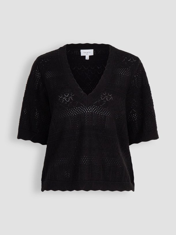 Ontdek de Elon organic cotton/cashmeremix ajour top van Dante 6 in de kleur zwart bij Orangebag. Op werkdagen voor 21:45 besteld, morgen in huis.