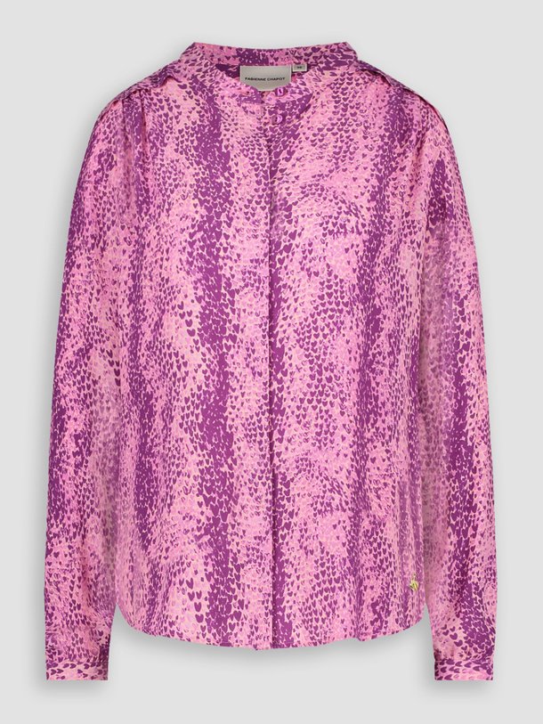 Ontdek de Sunset viscose blouse met print van Fabienne Chapot in de kleur roze bij Orangebag. Op werkdagen voor 21:45 besteld, morgen in huis.