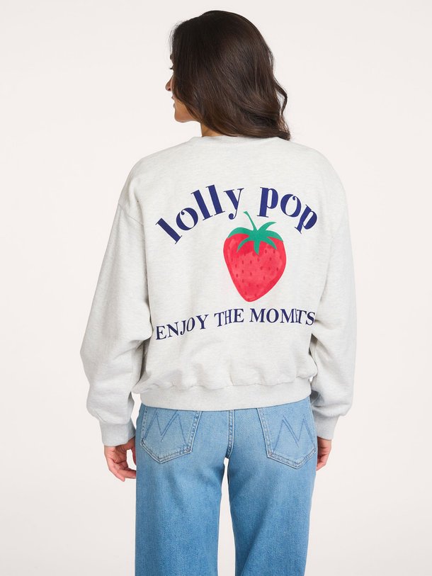 Ontdek de Sydney katoenmix gemêleerde sweater met print van Lollys Laundry in de kleur Lichtgrijs bij Orangebag. Op werkdagen voor 21:45 besteld, morgen in huis.