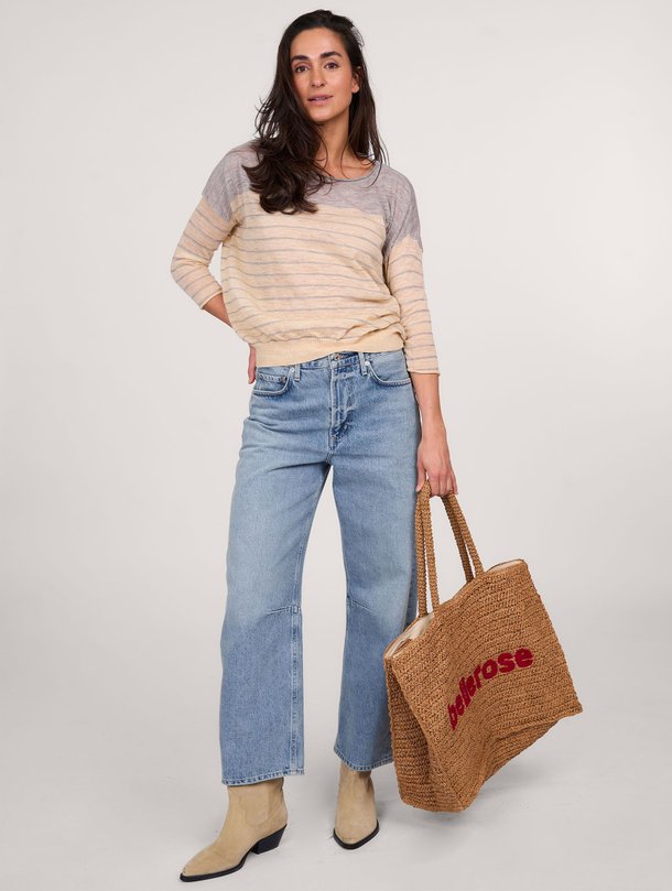 Ontdek de Neep linnenmix gestreepte trui van Bellerose in de kleur zand bij Orangebag. Op werkdagen voor 21:45 besteld, morgen in huis.
