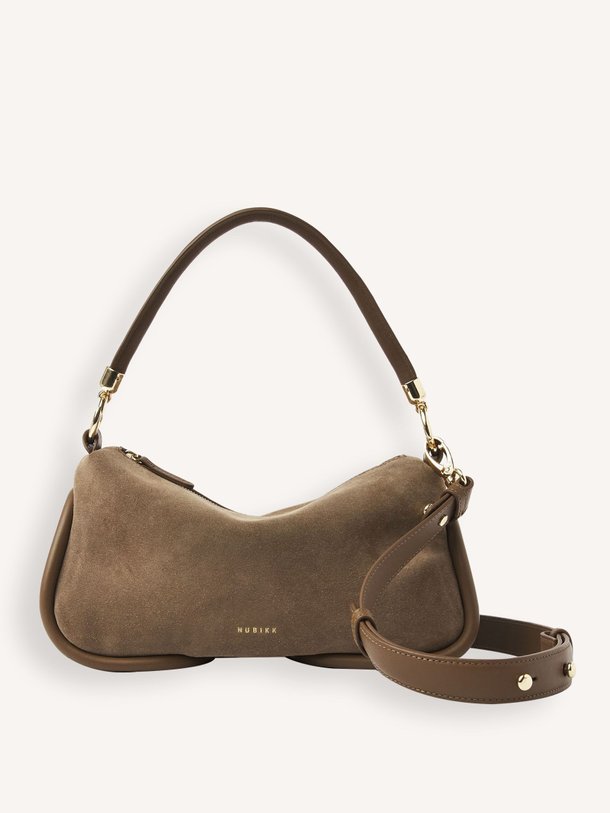 Ontdek de Bibi suède schouder-/handtas van Nubikk in de kleur Taupe bij Orangebag. Op werkdagen voor 21:45 besteld, morgen in huis.