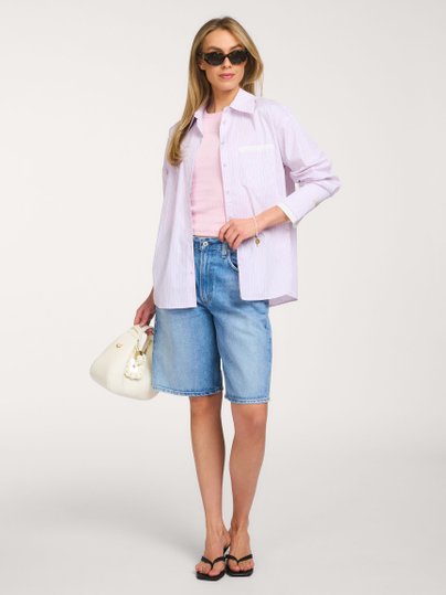 Ontdek de Maeve katoenmix gestreepte blouse van The Lola Club in de kleur Lichtroze bij Orangebag. Op werkdagen voor 21:45 besteld, morgen in huis.