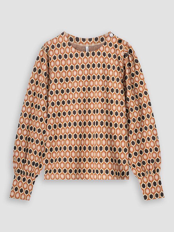 Ontdek de Viscosemix top met print van Summum in de kleur camel bij Orangebag. Op werkdagen voor 21:45 besteld, morgen in huis.