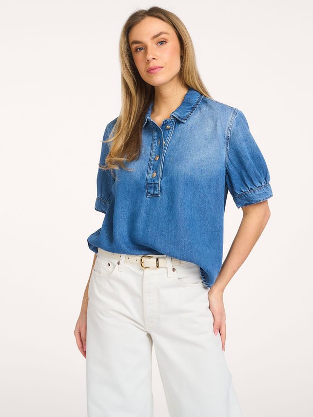 Ontdek de Stelle denim top van Studio Anneloes in de kleur Blauw bij Orangebag. Op werkdagen voor 21:45 besteld, morgen in huis.