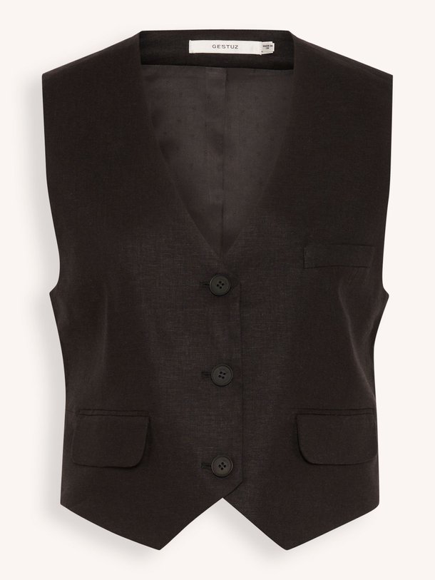 Ontdek de Elarah linnenmix gilet van Gestuz in de kleur zwart bij Orangebag. Op werkdagen voor 21:45 besteld, morgen in huis.