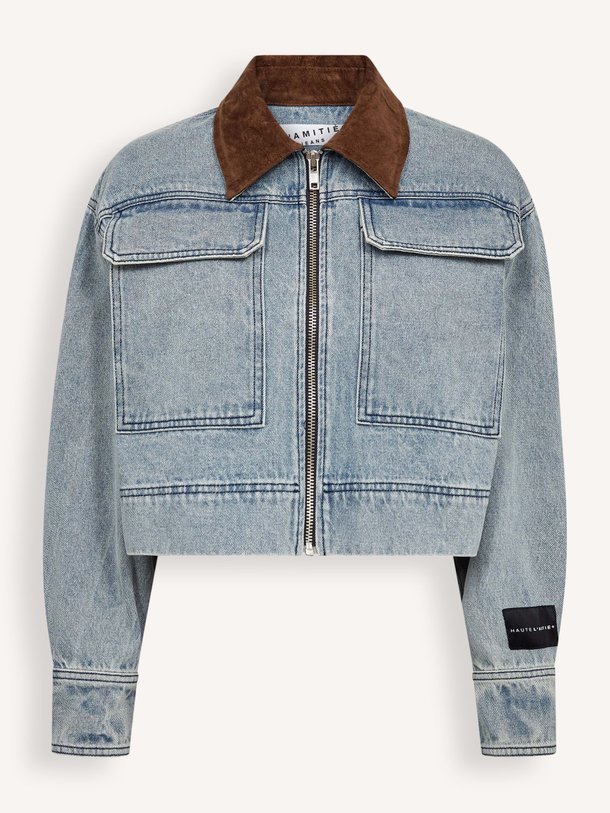 Ontdek de Meliza denim cropped jack van Haute L'Amitié in de kleur Blauw bij Orangebag. Op werkdagen voor 21:45 besteld, morgen in huis.
