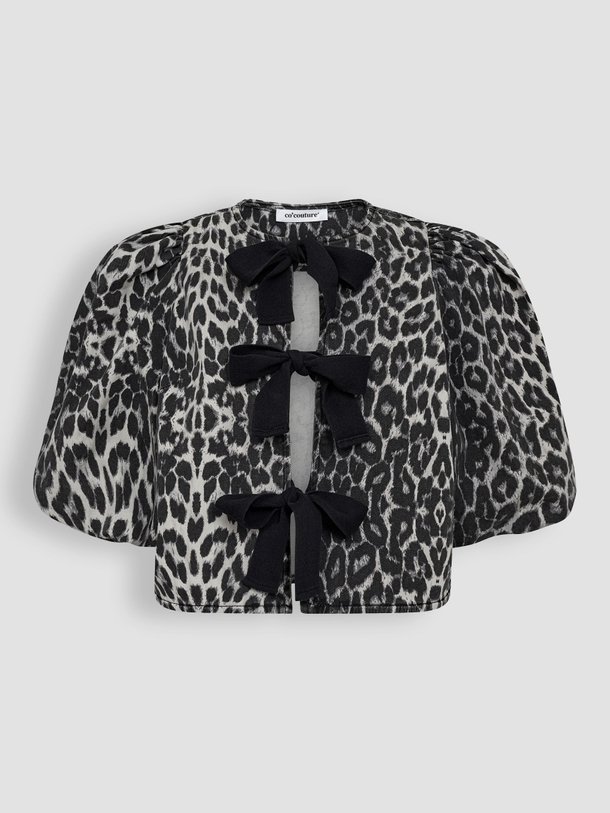 Ontdek de Leo Bow katoenmix reversible leopard top van Co'Couture in de kleur donkergrijs bij Orangebag. Op werkdagen voor 21:45 besteld, morgen in huis.