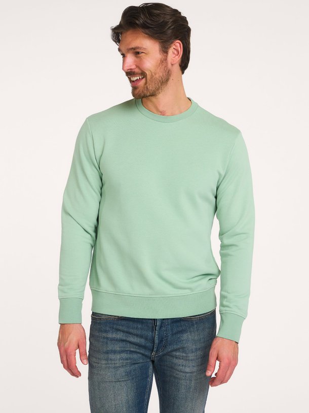 Ontdek de Scissor katoenmix sweater van Denham in de kleur Groen bij Orangebag. Op werkdagen voor 21:45 besteld, morgen in huis.