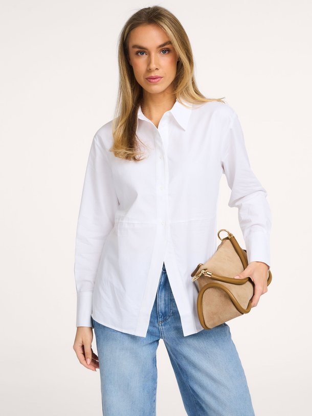 Ontdek de Lyocell/katoenmix poplin blouse van Yaya in de kleur Wit bij Orangebag. Op werkdagen voor 21:45 besteld, morgen in huis.