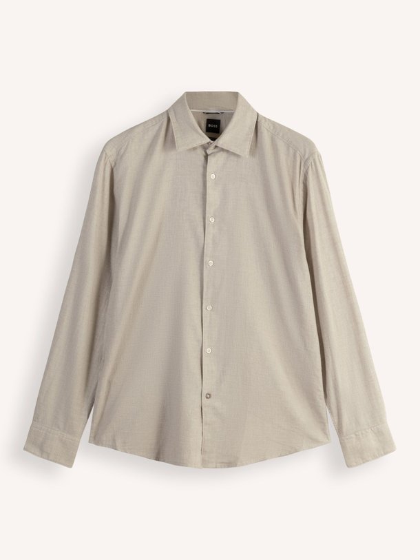 Ontdek de Katoenen gemêleerd piqué overhemd van Boss in de kleur beige bij Orangebag. Op werkdagen voor 21:45 besteld, morgen in huis.