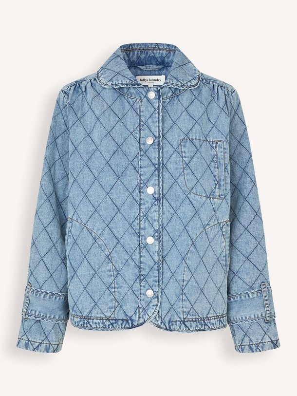 Ontdek de Viola katoenmix doorgestikte jack van Lollys Laundry in de kleur Blauw bij Orangebag. Op werkdagen voor 21:45 besteld, morgen in huis.