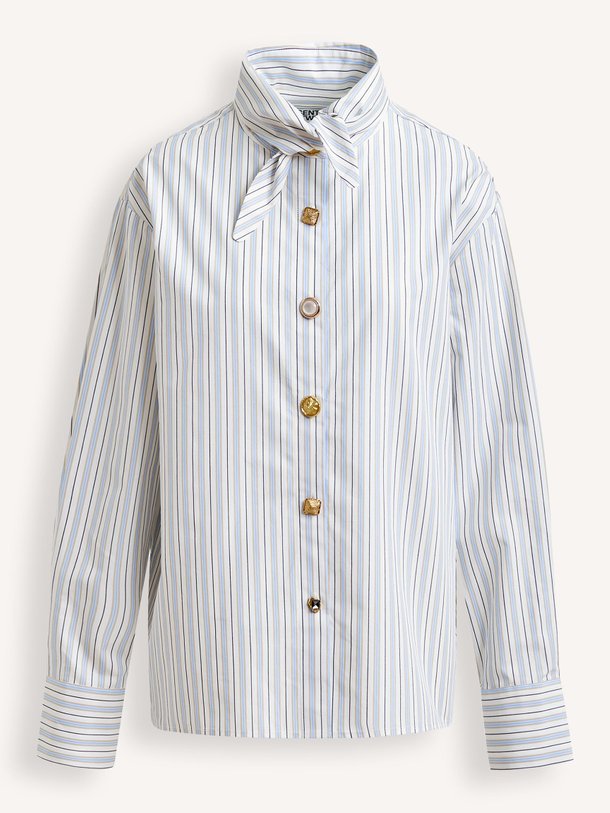 Ontdek de Jomato katoenen gestreepte blouse van Essentiel Antwerp in de kleur Off-white bij Orangebag. Op werkdagen voor 21:45 besteld, morgen in huis.