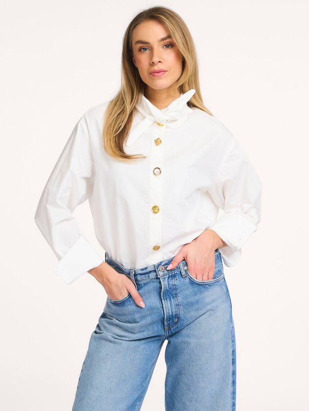 Ontdek de Jomato katoenen blouse van Essentiel Antwerp in de kleur Wit bij Orangebag. Op werkdagen voor 21:45 besteld, morgen in huis.