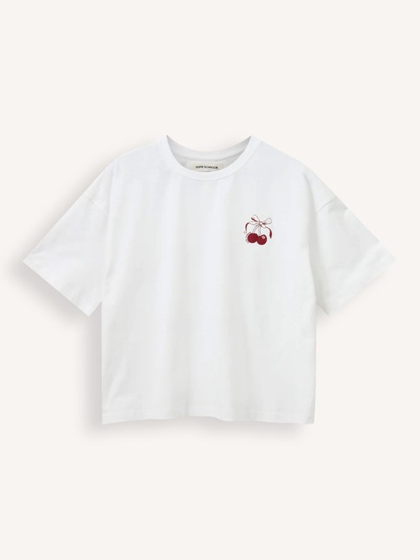 Ontdek de Vera katoenen T-shirt met print van Sofie Schnoor in de kleur wit bij Orangebag. Op werkdagen voor 21:45 besteld, morgen in huis.