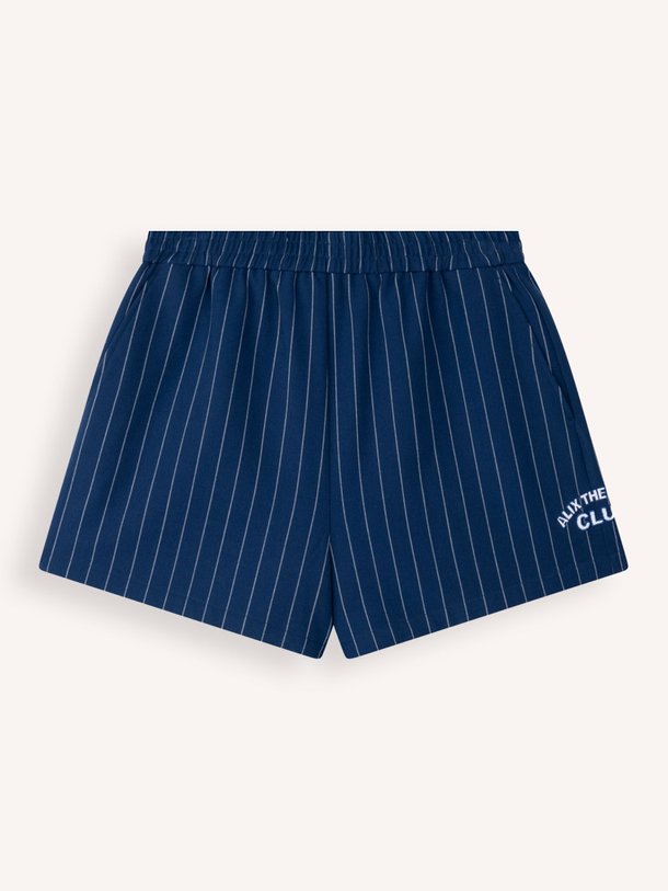 Ontdek de Geweven short met krijtstreep van Alix The Label in de kleur Donkerblauw bij Orangebag. Op werkdagen voor 21:45 besteld, morgen in huis.