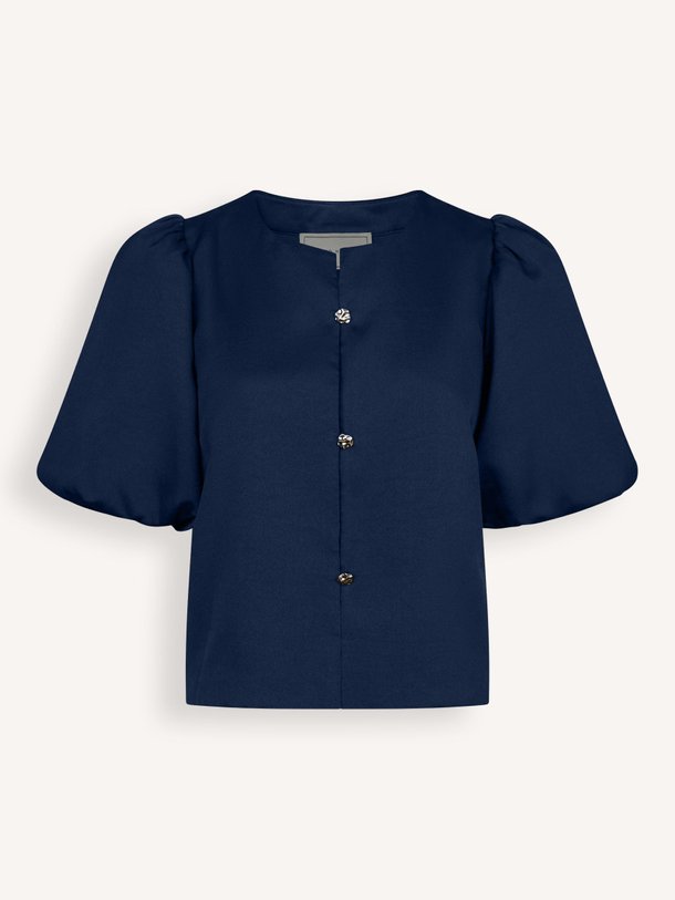 Ontdek de Aisa geweven satijnen blouse van Neo Noir in de kleur Donkerblauw bij Orangebag. Op werkdagen voor 21:45 besteld, morgen in huis.