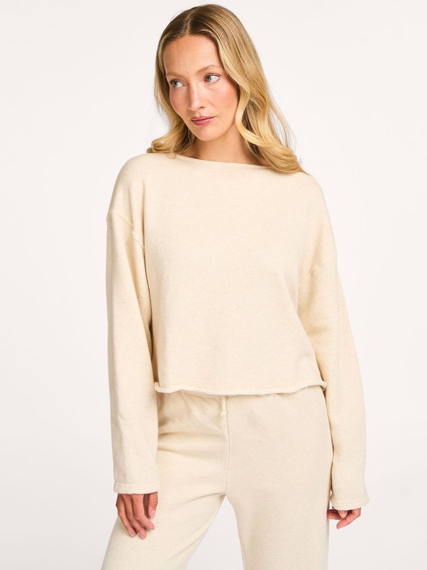 Ontdek de Itonay katoen/linnenmix gemeleerde trui van American Vintage in de kleur ecru bij Orangebag. Op werkdagen voor 21:45 besteld, morgen in huis.