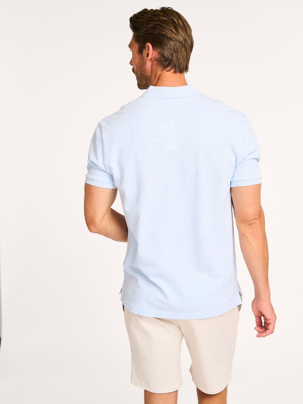 Ontdek de Organic cotton piqué gemêleerde polo van Profuomo in de kleur lichtblauw bij Orangebag. Op werkdagen voor 21:45 besteld, morgen in huis.
