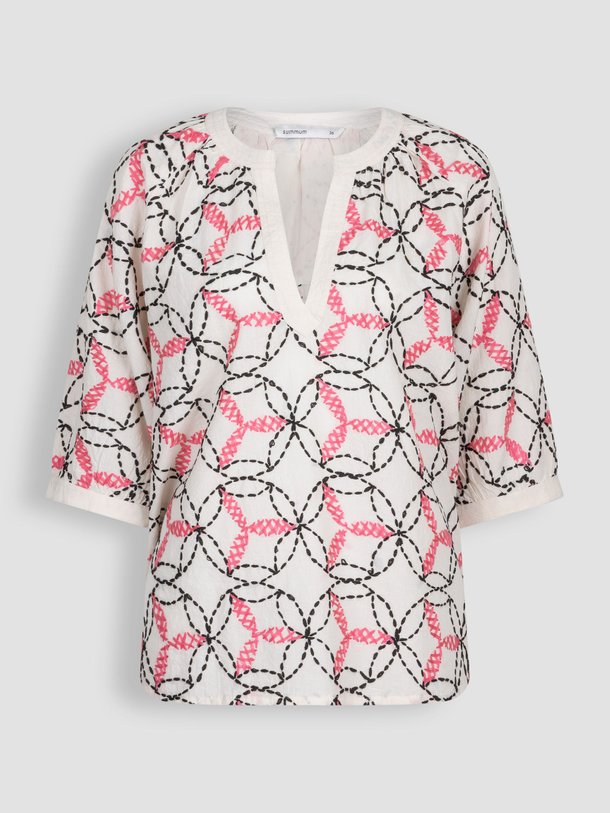 Ontdek de Katoenen top met borduursel van Summum in de kleur off-white bij Orangebag. Op werkdagen voor 21:45 besteld, morgen in huis.