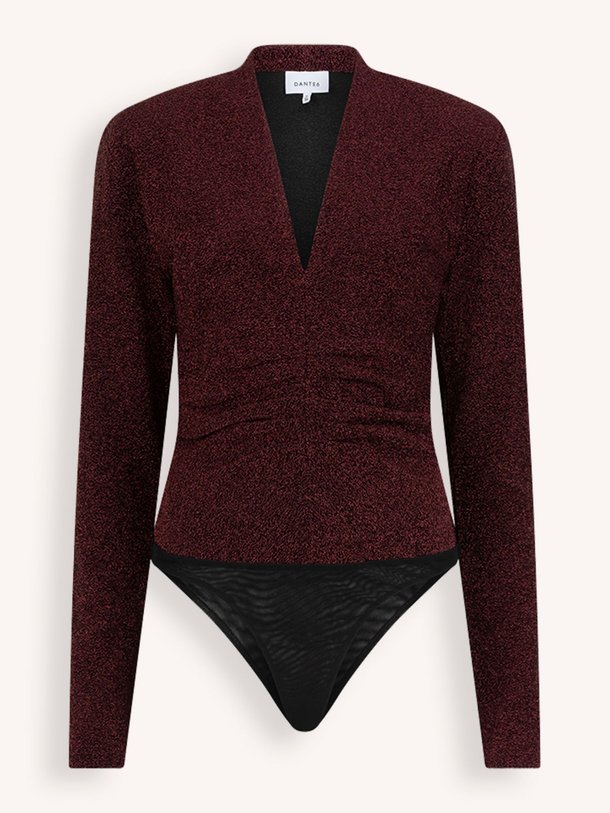 Ontdek de Healey jersey body met lurex van Dante 6 in de kleur Bordeauxrood bij Orangebag. Op werkdagen voor 21:45 besteld, morgen in huis.