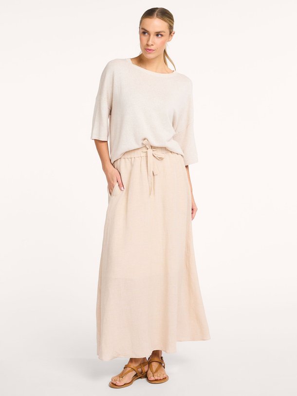 Ontdek de Chris viscose/linnenmix rok van Knit-ted in de kleur Beige bij Orangebag. Op werkdagen voor 21:45 besteld, morgen in huis.