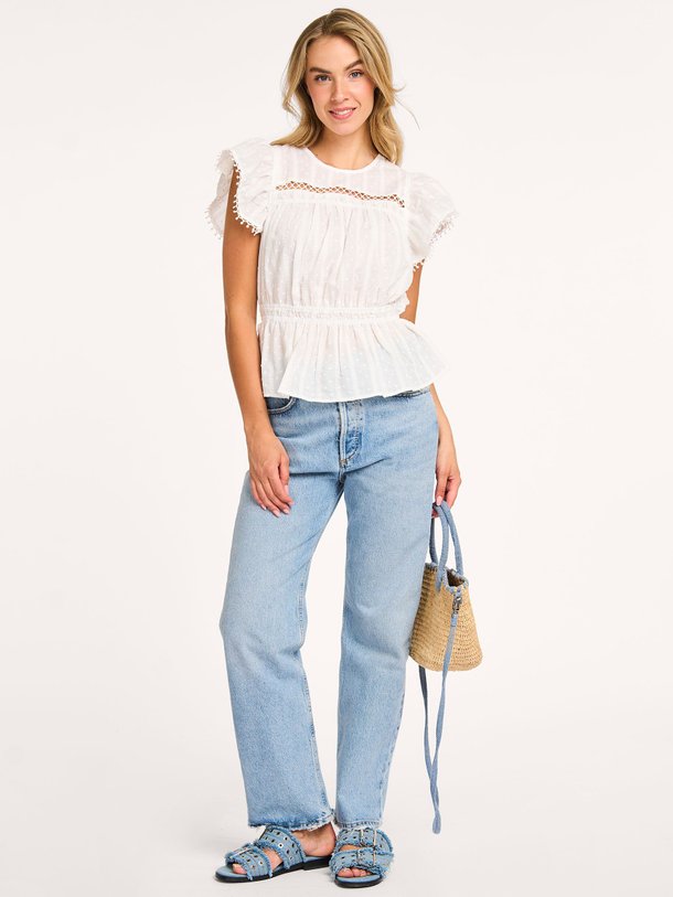 Ontdek de Maddie katoenen top van Co'Couture in de kleur wit bij Orangebag. Op werkdagen voor 21:45 besteld, morgen in huis.