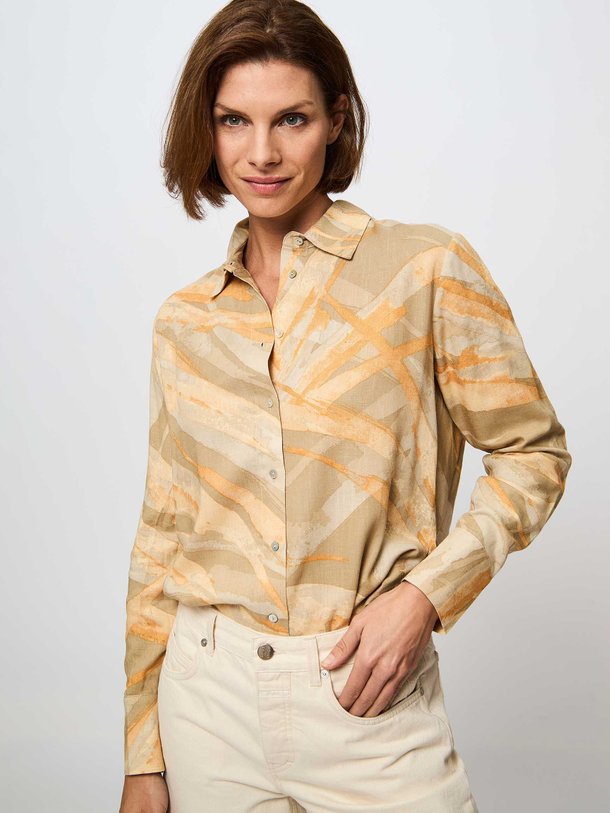 Ontdek de Viscose/linnenmix blouse met print van Yaya in de kleur lichtgroen bij Orangebag. Op werkdagen voor 21:45 besteld, morgen in huis.