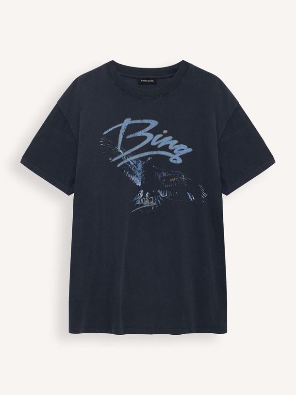Ontdek de Kent katoenen T-shirt met print van Anine Bing in de kleur Zwart bij Orangebag. Op werkdagen voor 21:45 besteld, morgen in huis.
