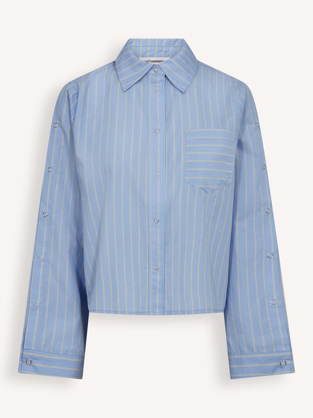Ontdek de Simo katoen/lyocellmix gestreepte blouse van Co'Couture in de kleur Blauw bij Orangebag. Op werkdagen voor 21:45 besteld, morgen in huis.